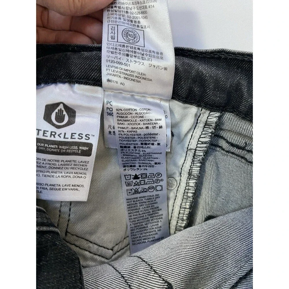 Levi's 511 Slim Fit Jeans Men's 30x32 Faded Black Gray WaterLess Denim Stretch